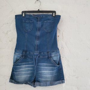 Strapless Denim Boutique Romper